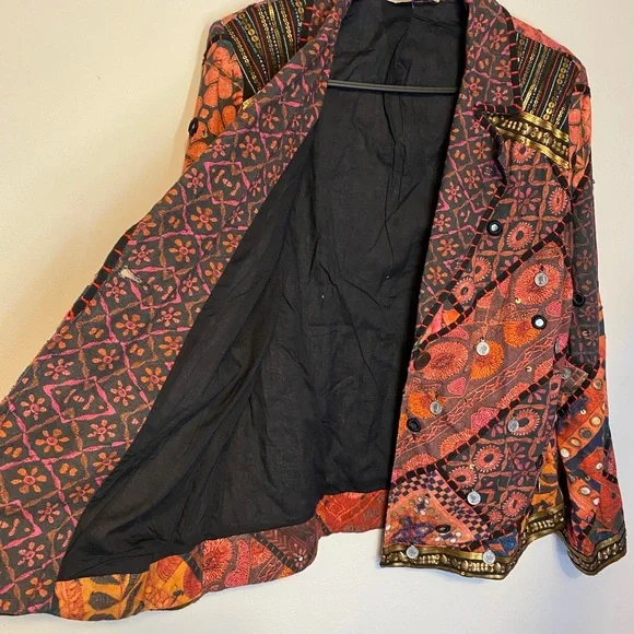 Soft Surroundings Berber Jacket Coin Blazer Womens Multicolor - Picture 7 of 13